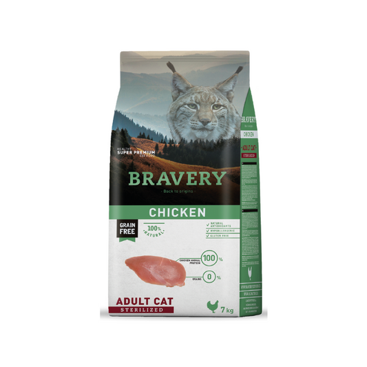 Bravery Pollo Gato Adulto Esterilizado 7Kg