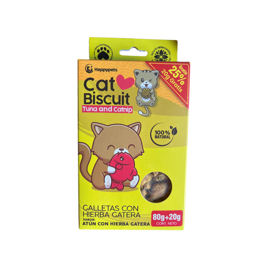 Cat Biscuit Tuna and Catnip – Galletas para Gato con Hierba Gatera y Atún (80g + 20g Gratis)