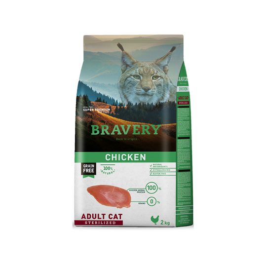 Bravery Pollo Gato Adulto Esterilizado 2kg